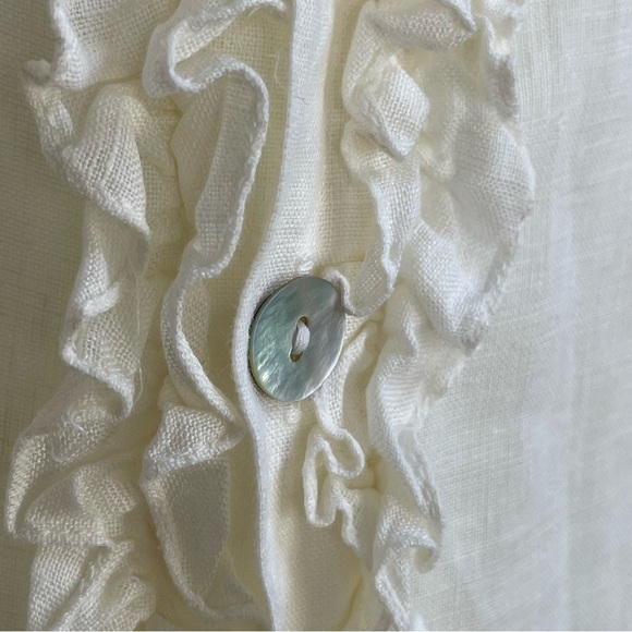 Vintage THE IRISH SECRET Linen Sleeveless Top tank ivory off white - Picture 9 of 15